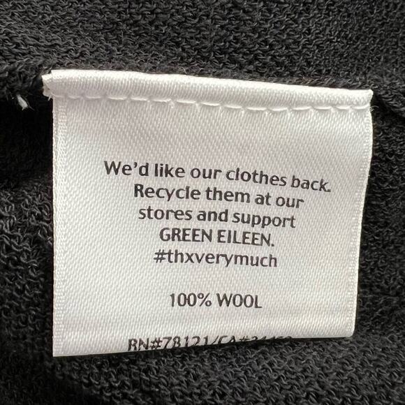 Eileen Fisher Washable Wool Ribbed Pleated Dress Black Size PP NEW - Picture 11 of 12